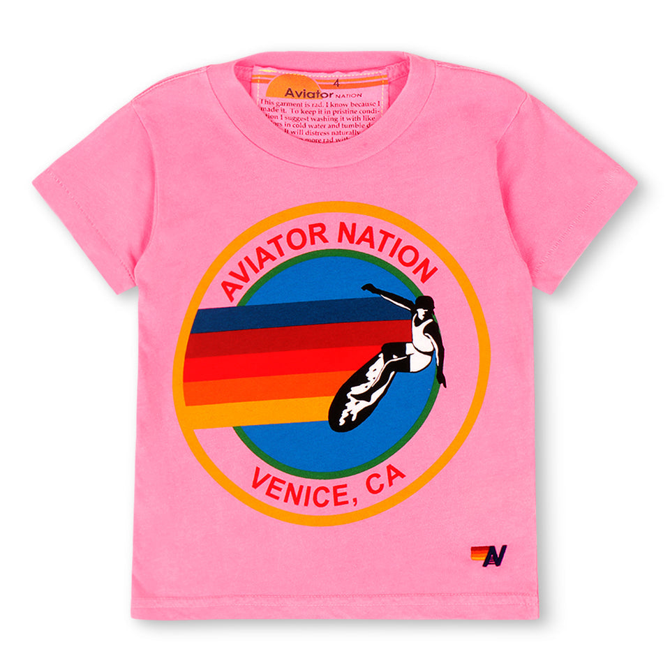 Aviator Nation Kids Tee - Aviator Nation Neon Pink