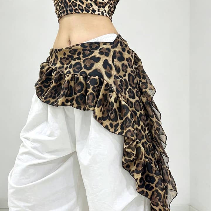 YAZ. Leopard Print Dancing Belt Hip Scarf
