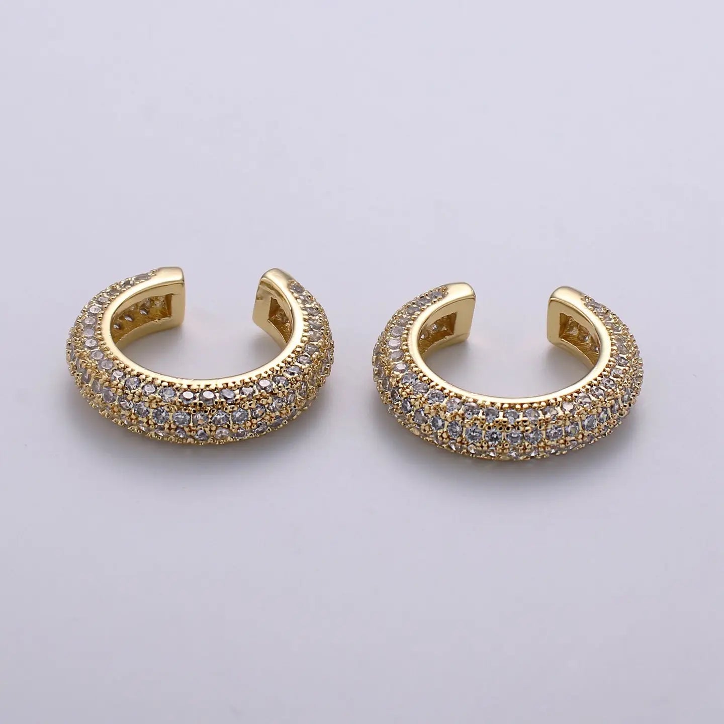 Aim Eternal 16mm 24k Gold Micro Pave Ear Cuffs - Gold