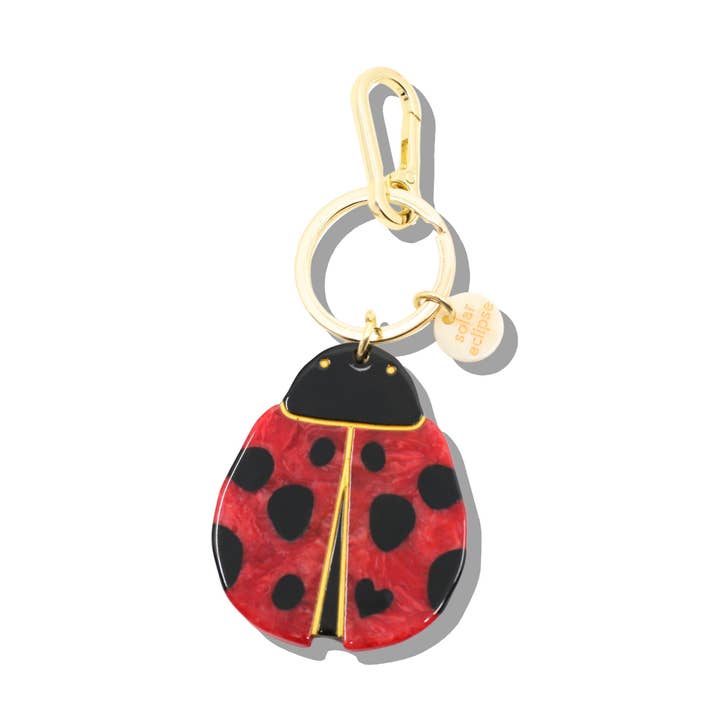 Solar Eclipse Hand-Painted Lady Bug Bag Charm + Keychain by Solar Eclipse