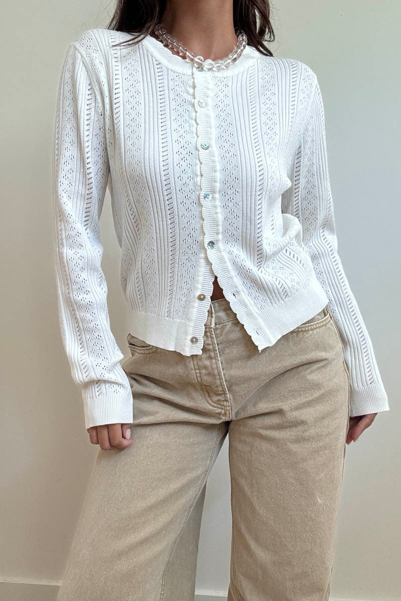 GOLDEN Seren Extra Fine Pointelle Cardigan