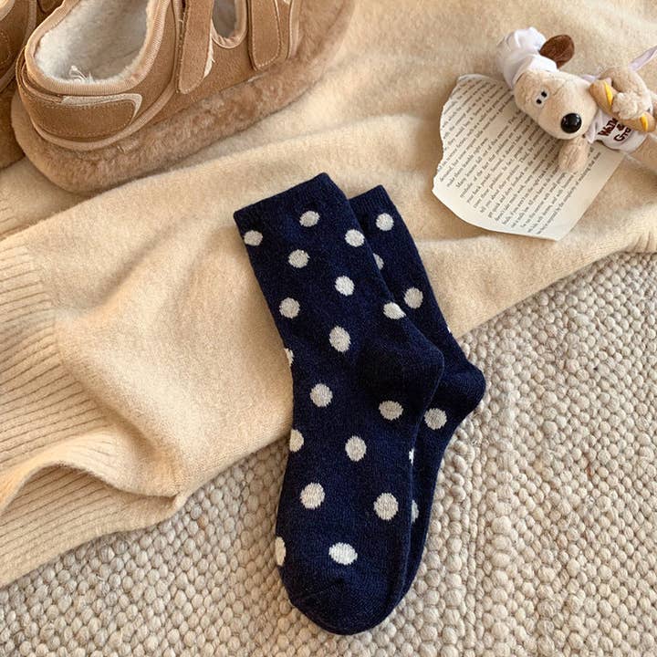Dipped Shop Color Block Thicken Polka Dot Socks by Dipped Shop