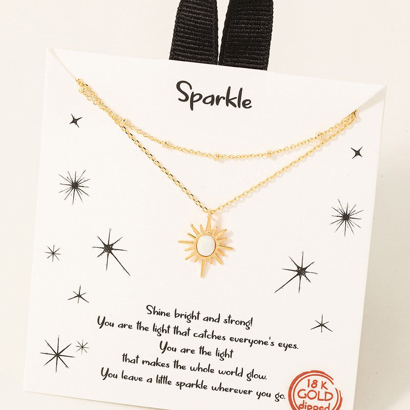 GOLDEN Eponine Gold Dipped Opal Star Pendant Necklace by GOLDEN