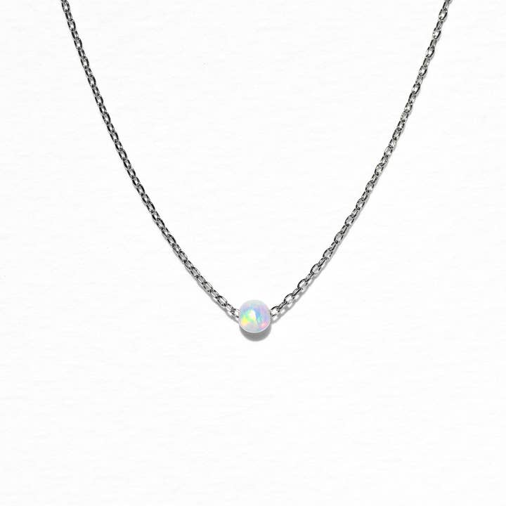 Girls Crew Tiny Opal Necklace Silver