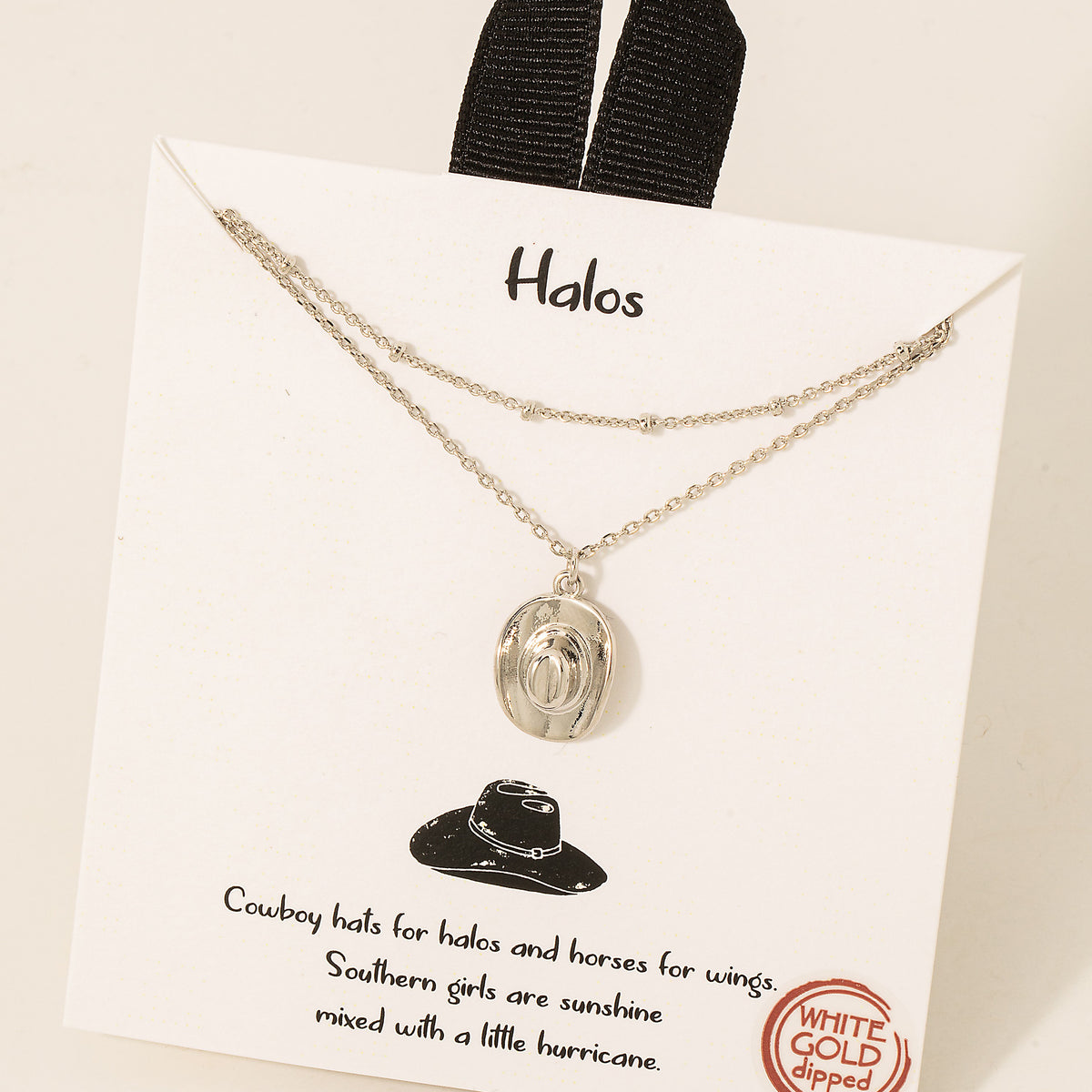 GOLDEN Emeraude Gold Dipped Cowboy Hat Pendant Layered Necklace by GOLDEN