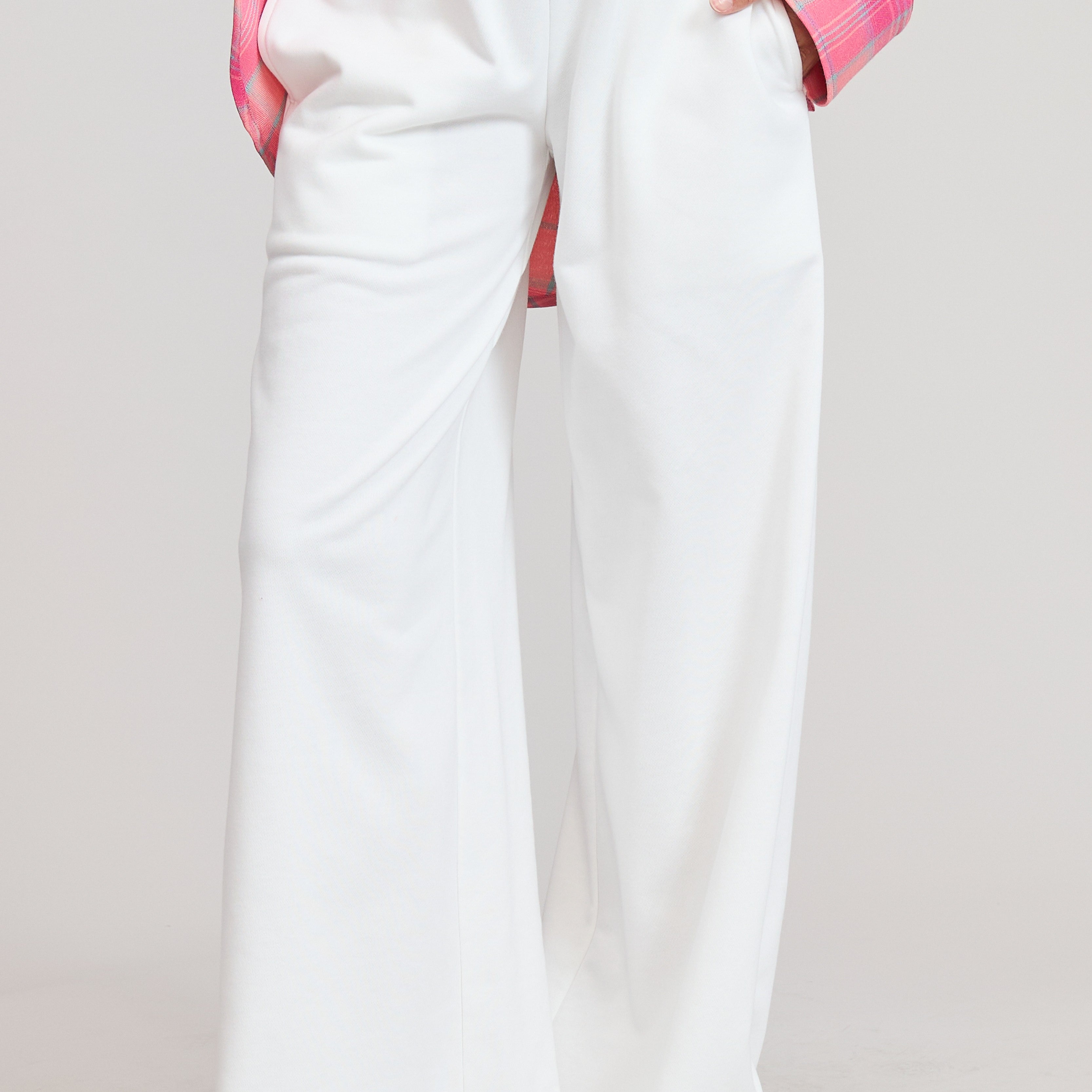 GOLDEN Vanessa Wide Leg Cotton Jogger Sweatpants Ivory