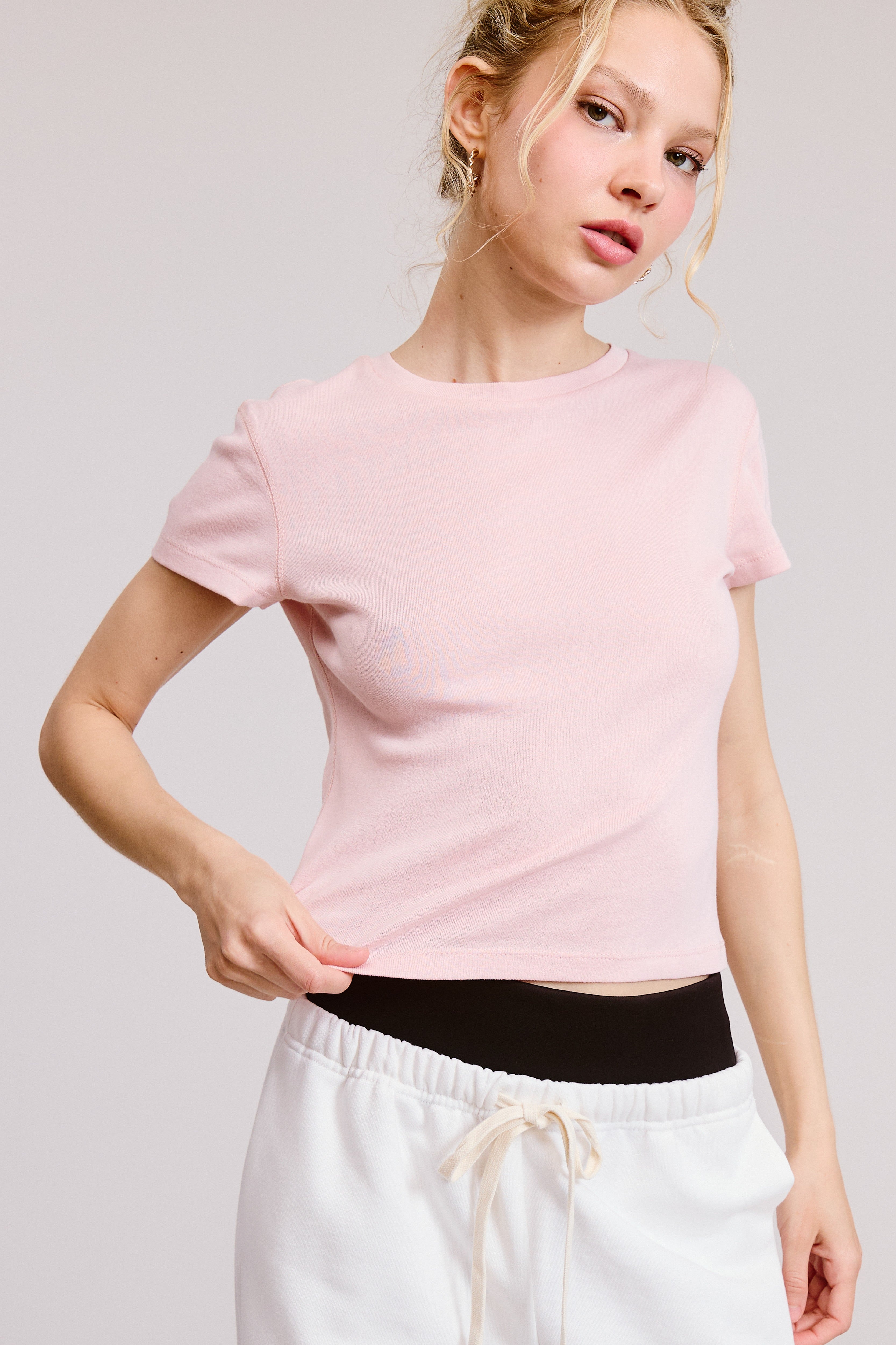 SJG Sara Solid Tee baby Pink