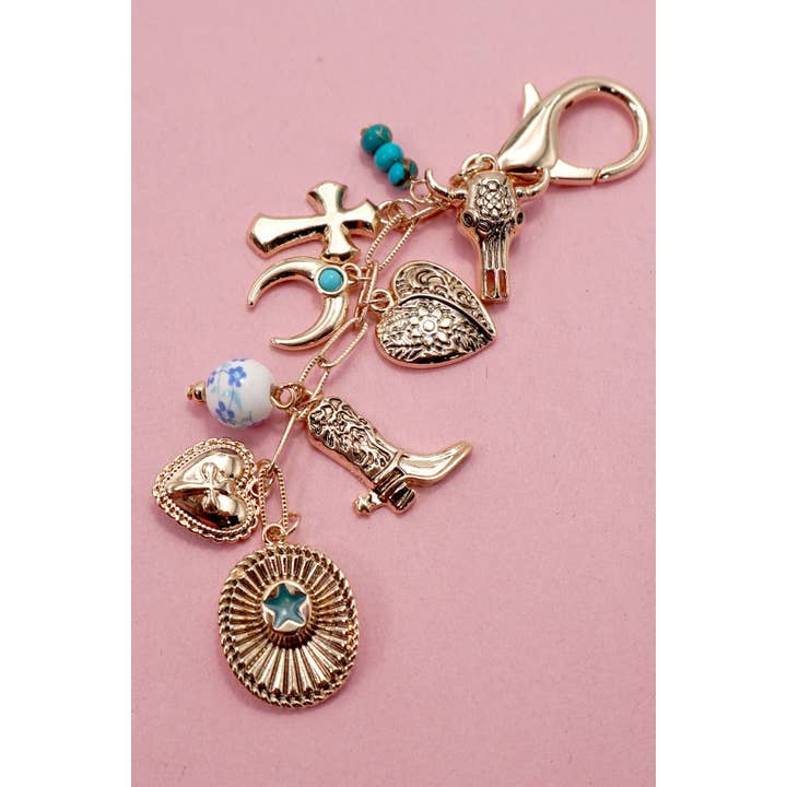 JOSSLYN by Wall to Wall Western Cross Hat Boot Heart Bag Charm