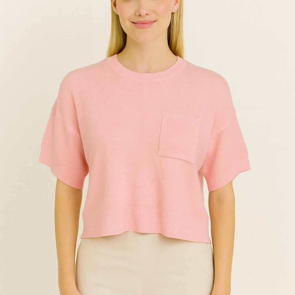 GOLDEN Celestial T-shirt With Breast Pocket Heather Carnation