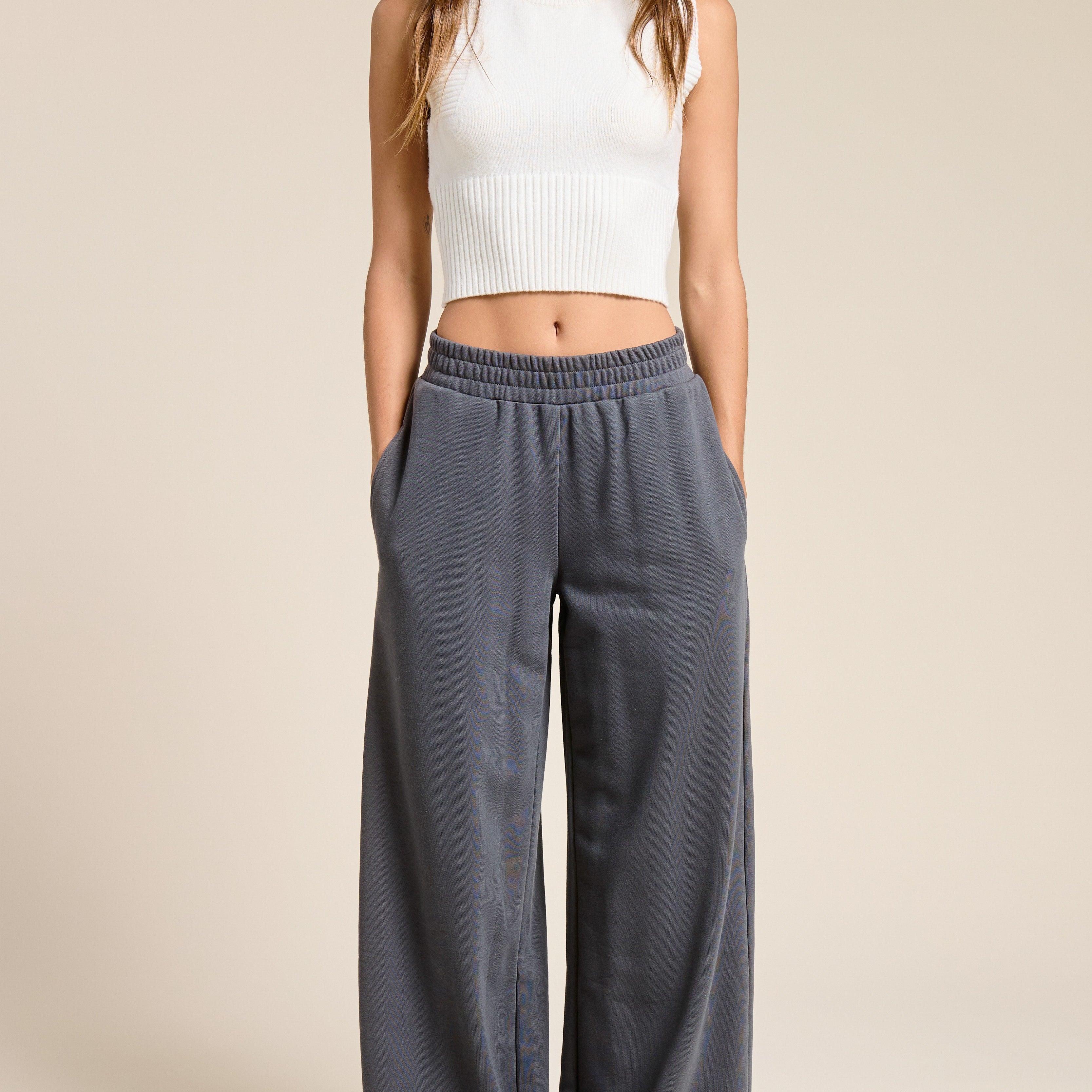 GOLDEN Vanessa Wide Leg Cotton Jogger Sweatpants