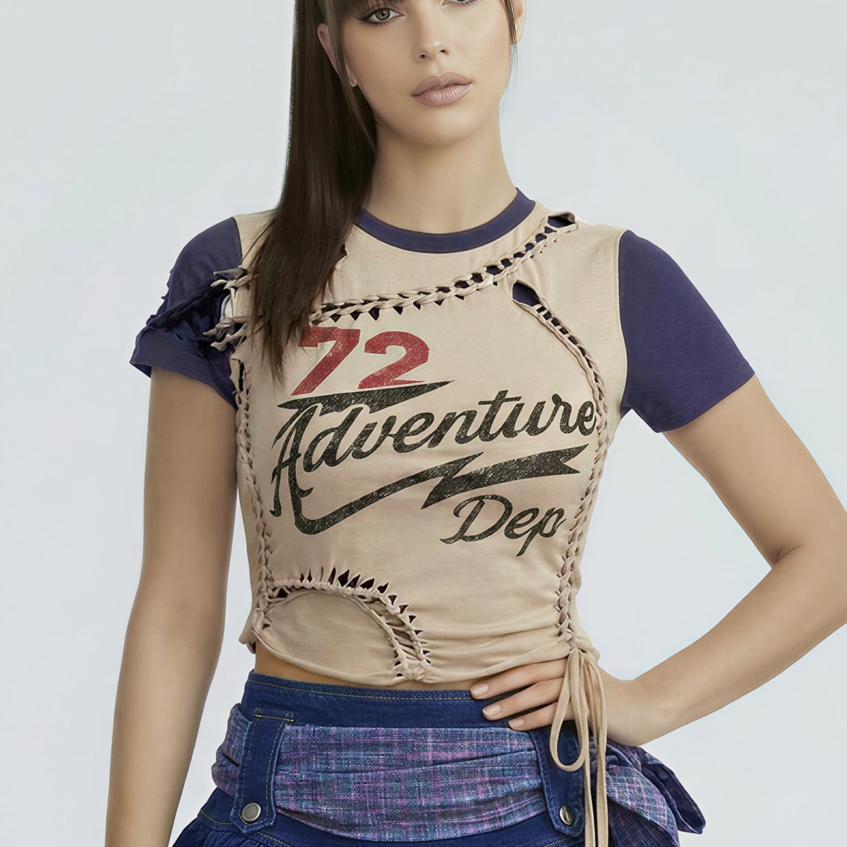 YAZ. Shayne Varsity Renegade Lace-up Graphic Tee