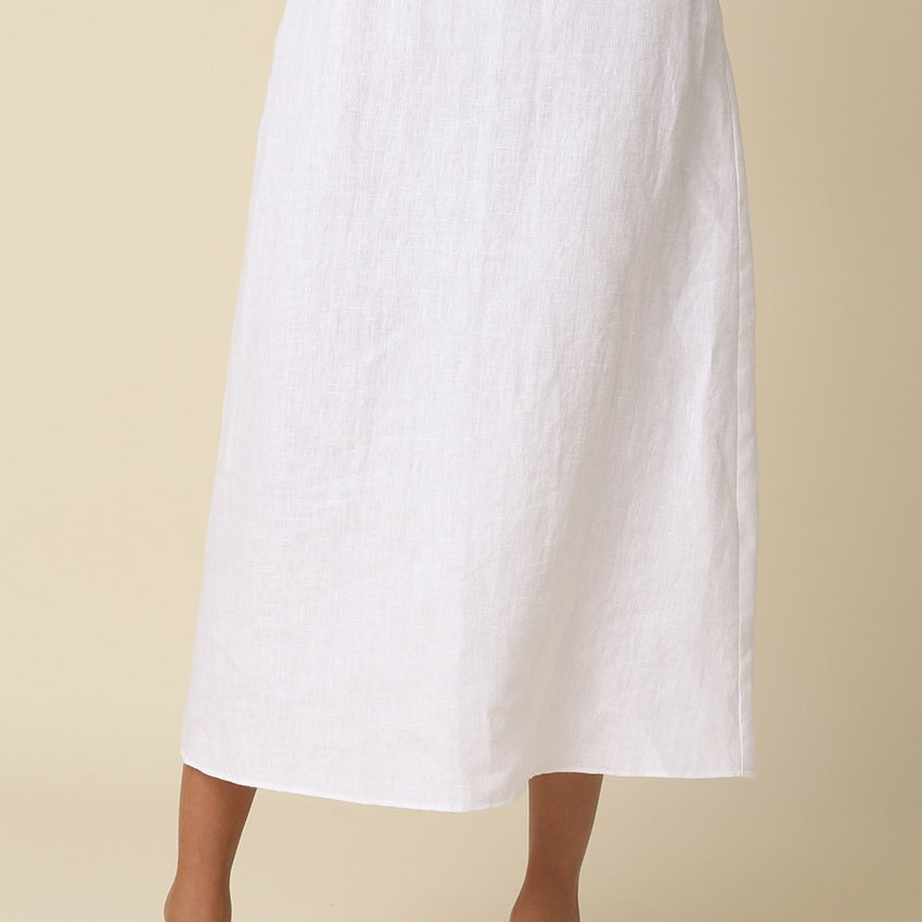 GOLDEN Lacey Linen Lace-trim Maxi Skirt