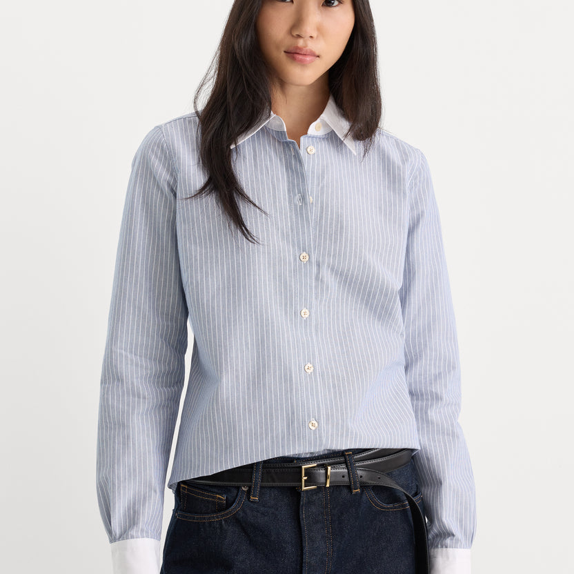 Good American The Oxford Contrast Shirt by Good American