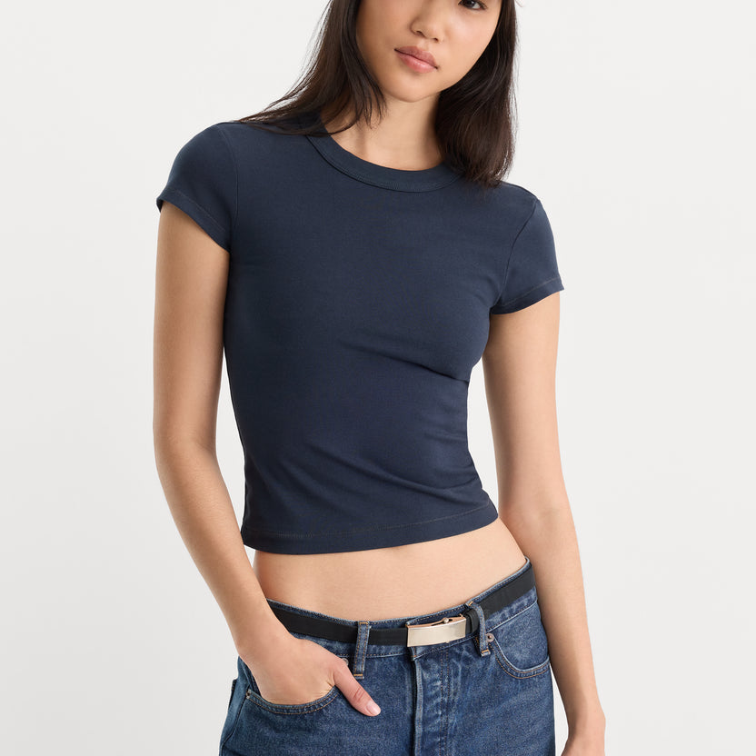 Good American The Cap Sleeve Tee New Navy