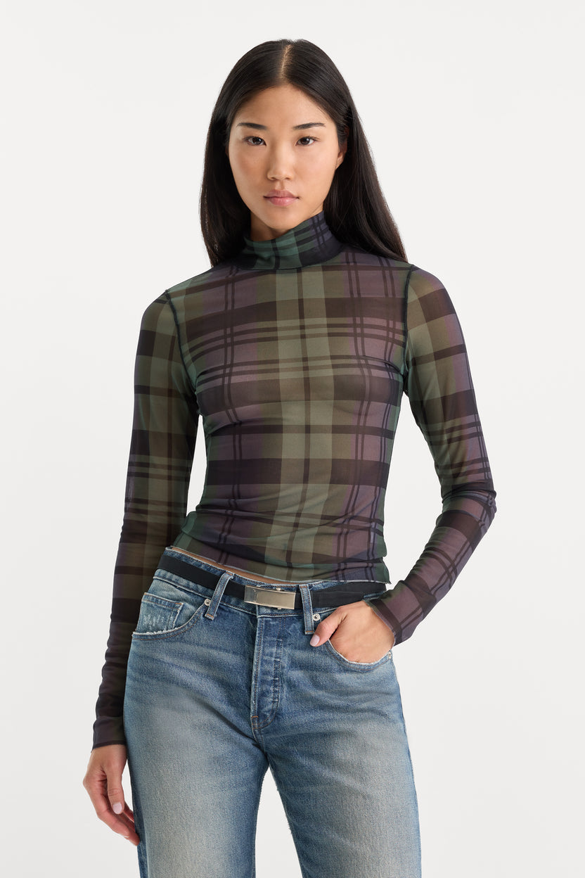 Good American The Mesh Turtleneck