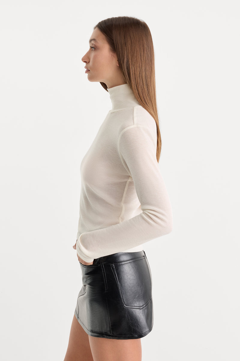 Good American The Sheer Rib Turtleneck by Good American