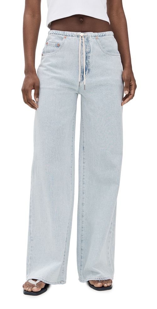 Daze Denim The Kickback High Rise Palazzo in Baby Talk - Baby Talk