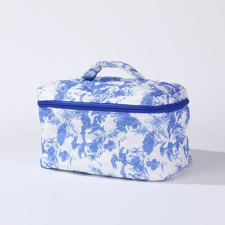 JOSSLYN by Wall to Wall Floral Quilted Makeup Cosmetic Pouch Bag | 40P627 by JOSSLYN by Wall to Wall