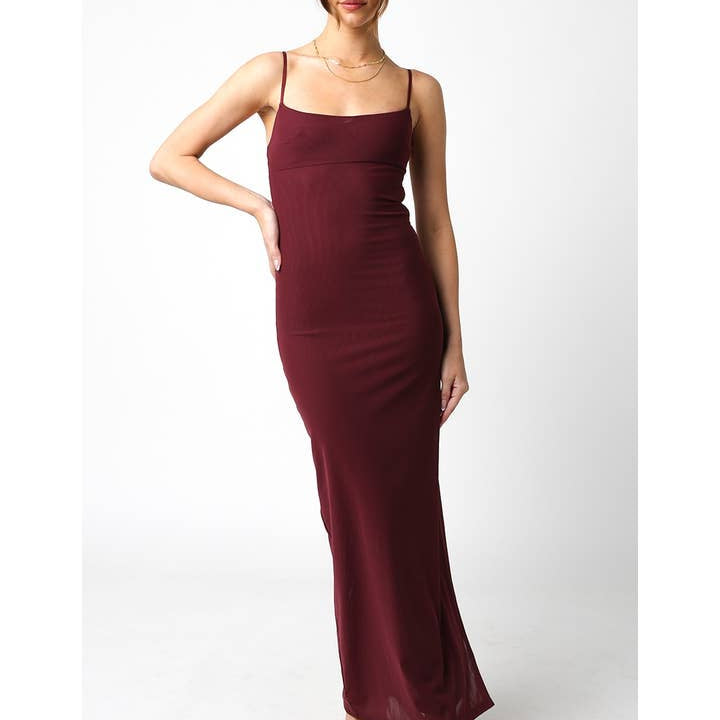Olivaceous Kelsey Maxi Dress - Burgundy