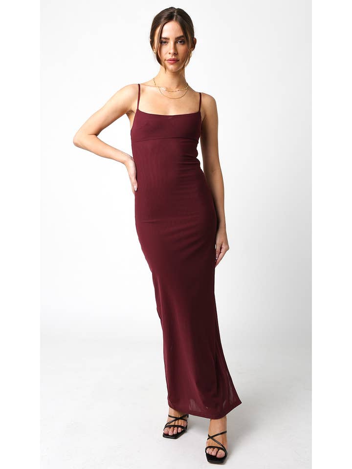 Olivaceous Kelsey Maxi Dress - Burgundy