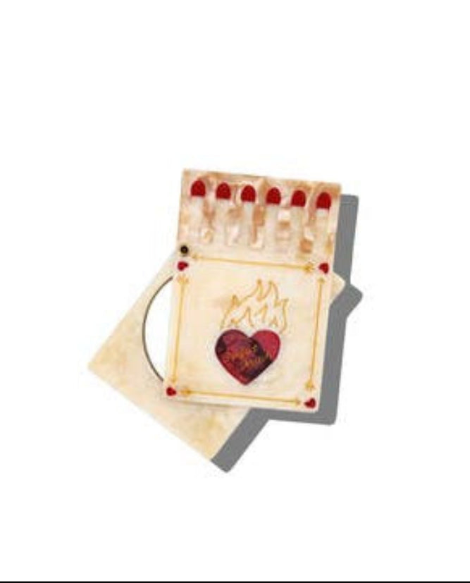 Solar Eclipse Hand-Painted Matchbox Compact Mirror