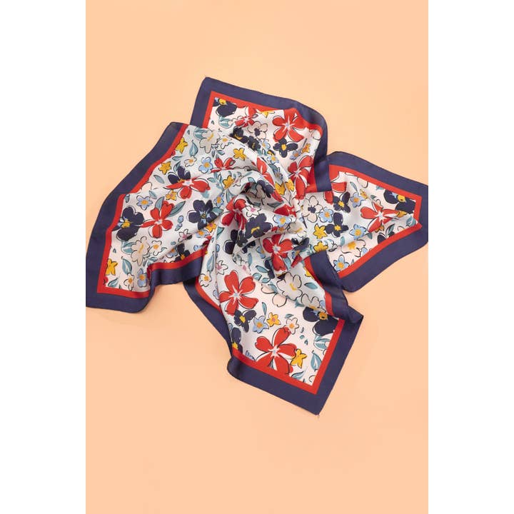JOSSLYN by Wall to Wall Large Floral Print Bandana Scarf | 40SC652 by JOSSLYN by Wall to Wall