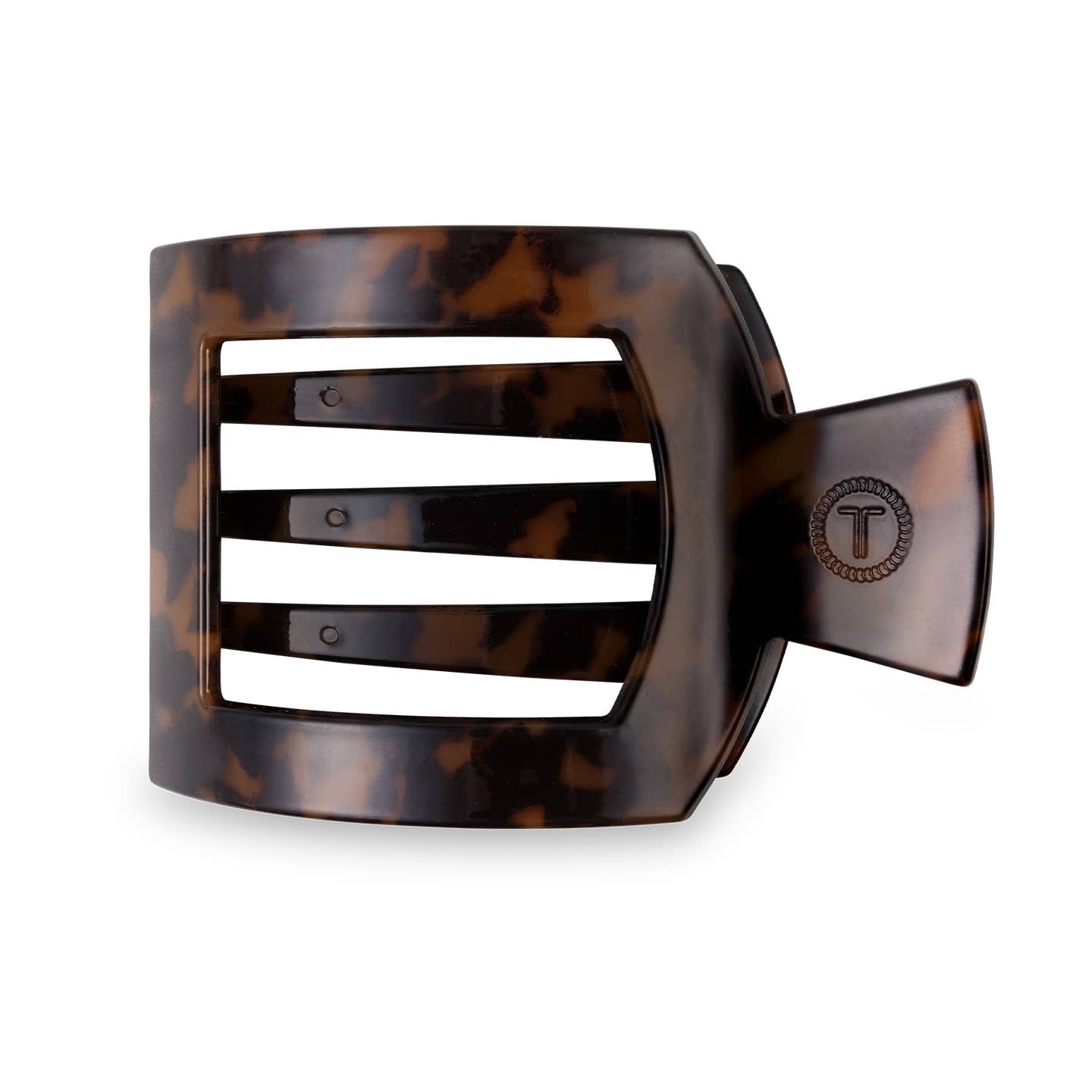 TELETIES Square Flat Hair Clip Small - Blonde Tortoise