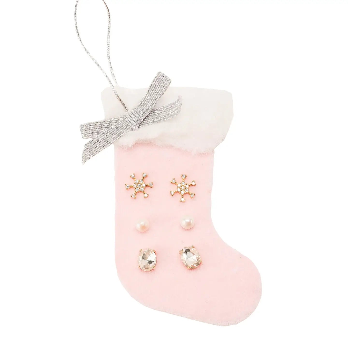 Violet & Brooks Clara Stocking Post Trio Earrings - Crystal