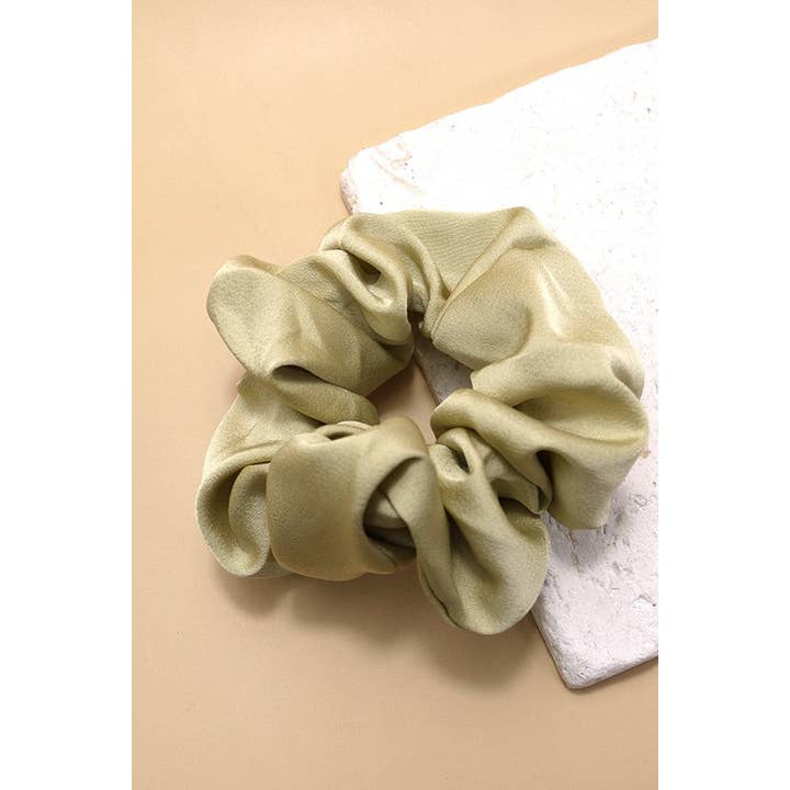 JOSSLYN by Wall to Wall Silky Satin Scrunchies Tea