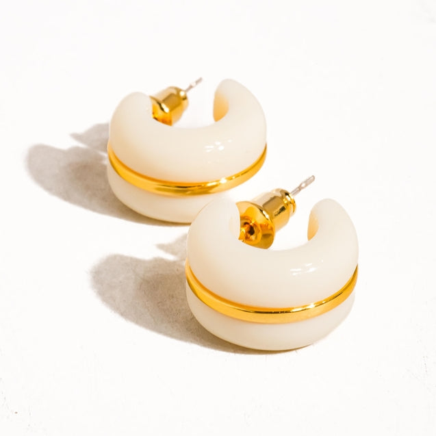 Flanerie by MAIQ Arlo 18K Gold Small C Hoop Earring by Flanerie by MAIQ