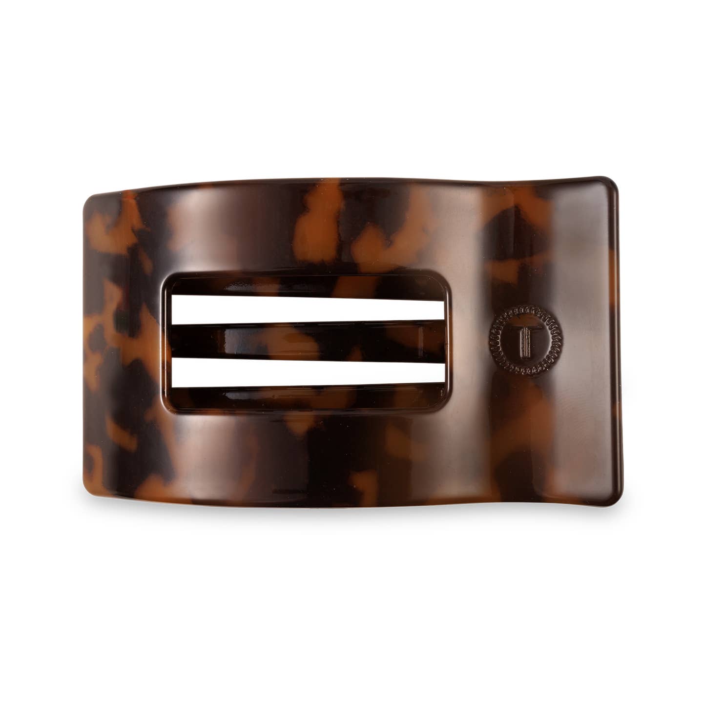 TELETIES Flat Rectangle Hair Clip | Medium - Almond Beige