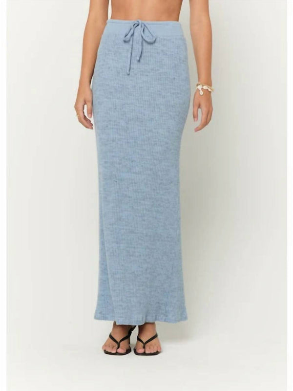 PROJECT SOCIAL T Milan Sweater Rib Midi Skirt - Blue Sky