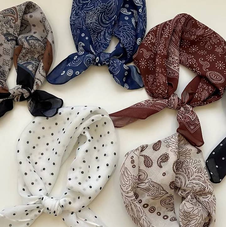 Dipped Shop Retro Cashew Print Lightweight Silk Scarf by Dipped Shop