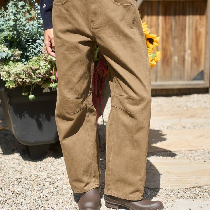 Dottie Dottie Garage Barrel Leg Denim Jeans in Brown