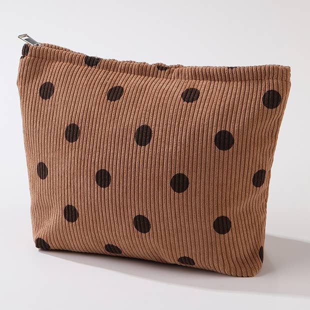 JOSSLYN by Wall to Wall Corduroy Polka Dot Cosmetic Makeup Pouch Bag by JOSSLYN by Wall to Wall