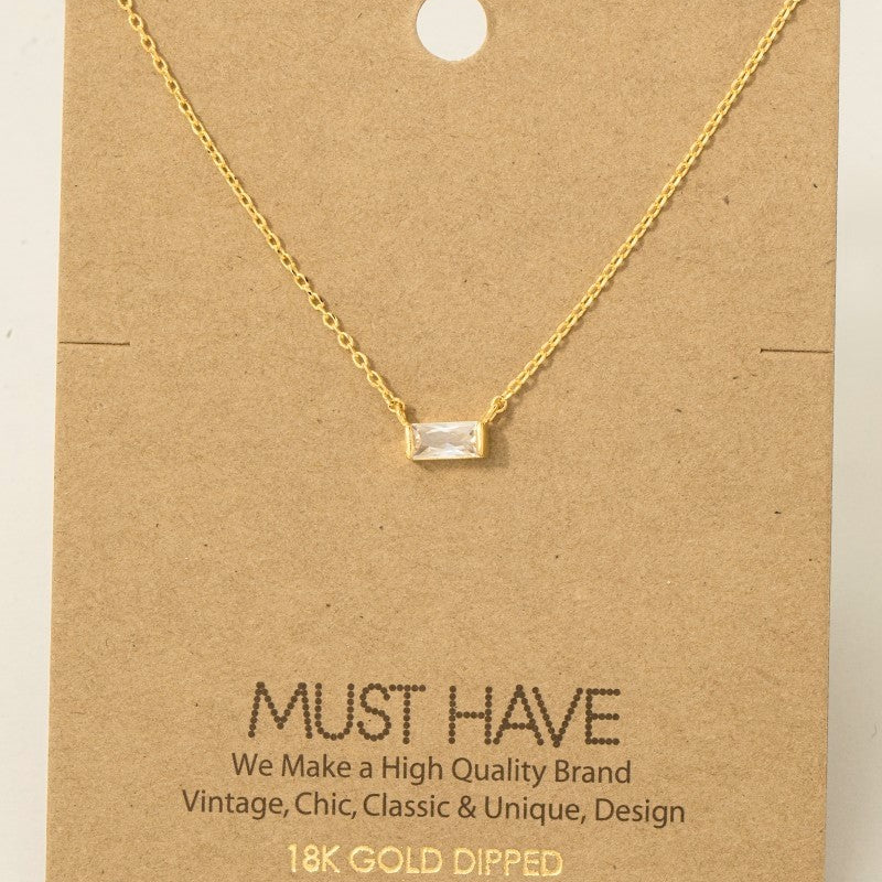 GOLDEN Mini Stud Rhinestone Pendant Necklace