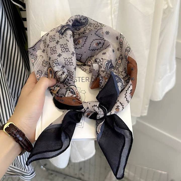 Dipped Shop Retro Cashew Print Lightweight Silk Scarf by Dipped Shop