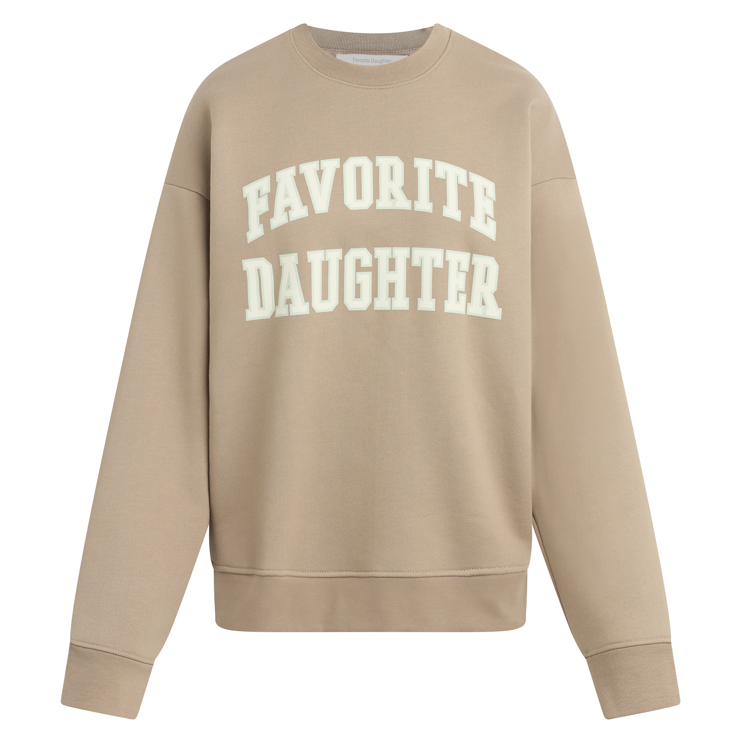 Favorite Daughter Collegiate Sweatshirt Soft Taupe Gardenia