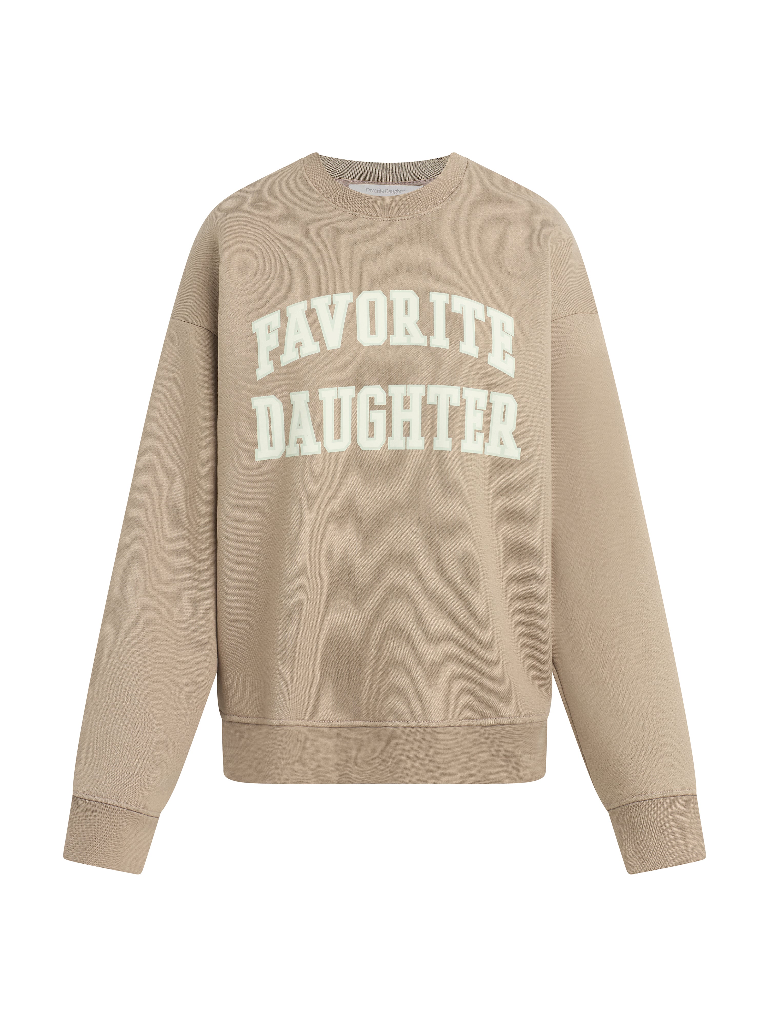 Favorite Daughter Collegiate Sweatshirt Soft Taupe Gardenia