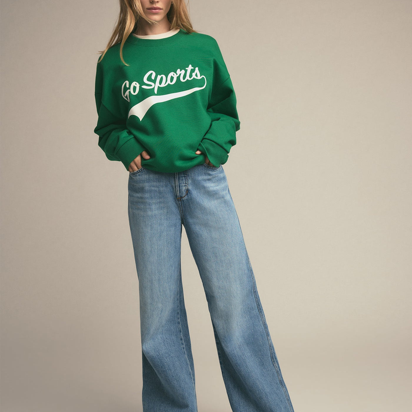 Favorite Daughter Go Sports Sweatshirt Green
