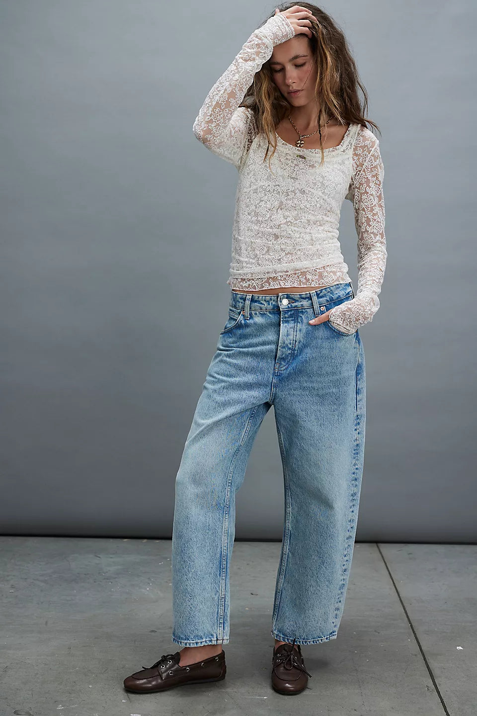 Free People Deep Trance Dropped Boyfriend Jeans in Sweet Dreams