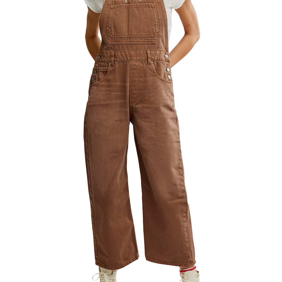 Free People Deep Trance Overall Brown Sugar