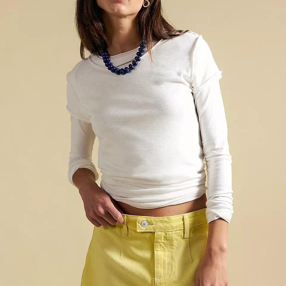 Free People Galivanting Skort in Lemon Ice