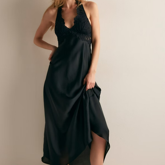 Free People Petal Party Midi Dress Black