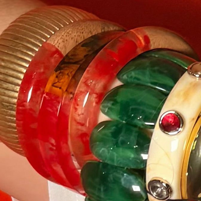 YAZ. Mixed Material Grapefruit Bangle by YAZ.