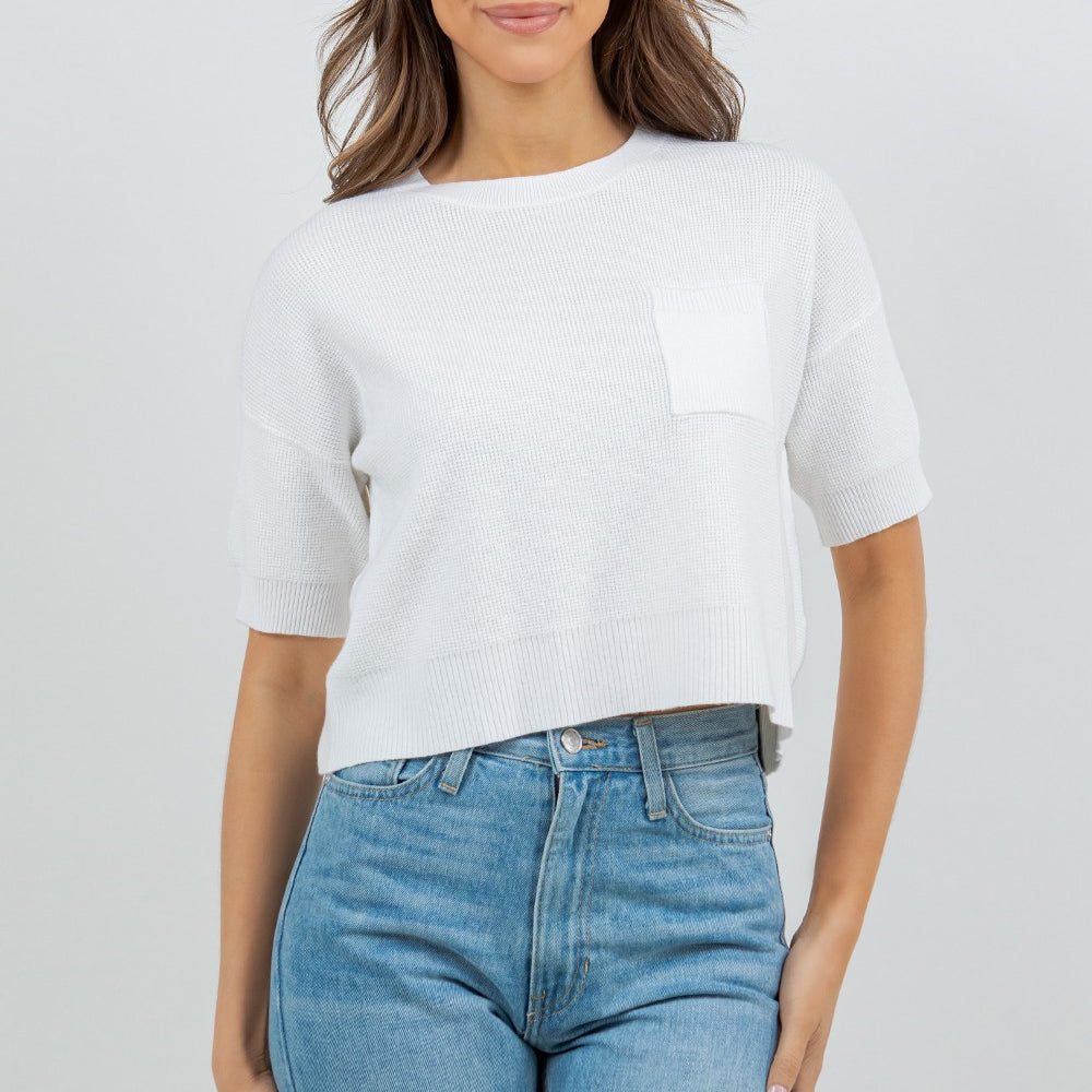 GOLDEN Celestial T-shirt With Breast Pocket Off White