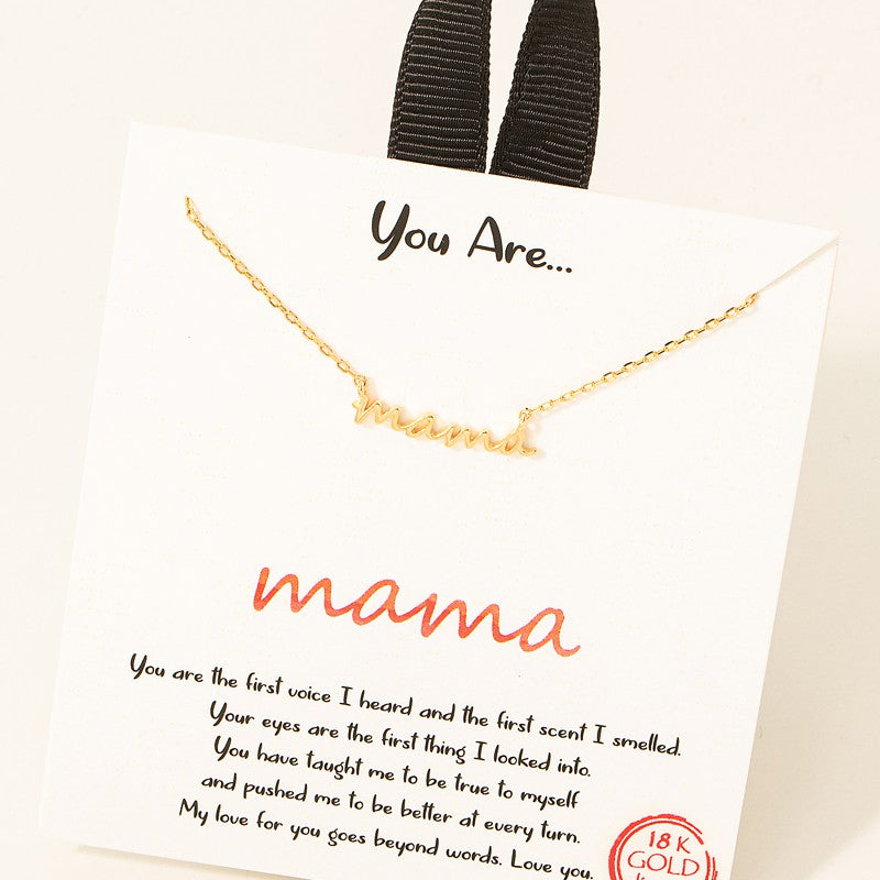GOLDEN You Are Mama - Gold Dipped Mama Pendant Necklace