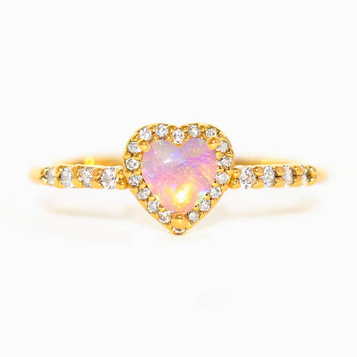 Girls Crew Stolen Heart Pink Opal Ring