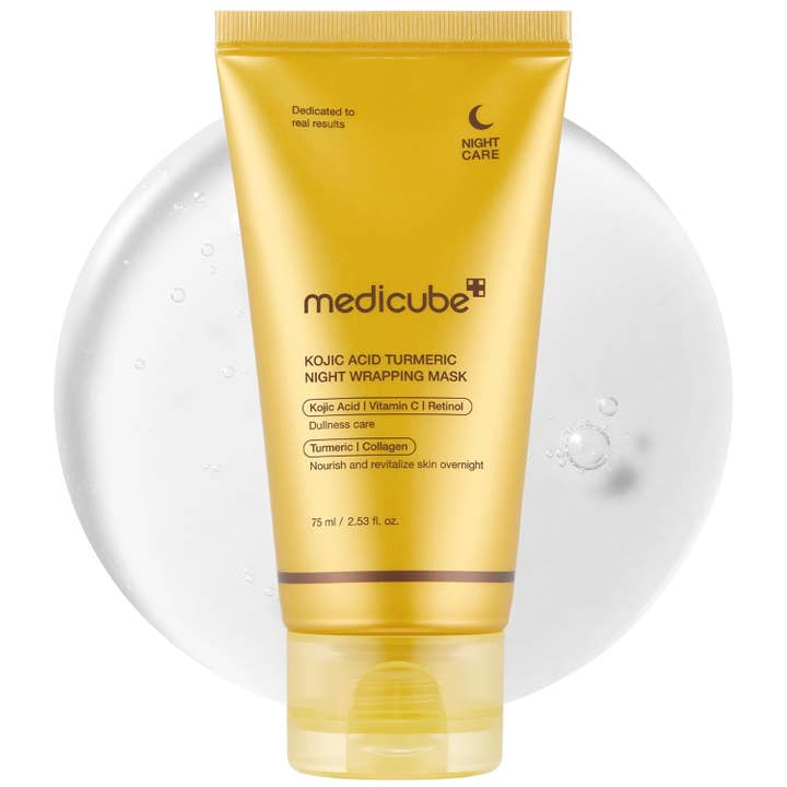 Glowiss Medicube Kojic Acid Turmeric Overnight Wrapping Peel Off Mask 75ml 2.53 Fl. oz.