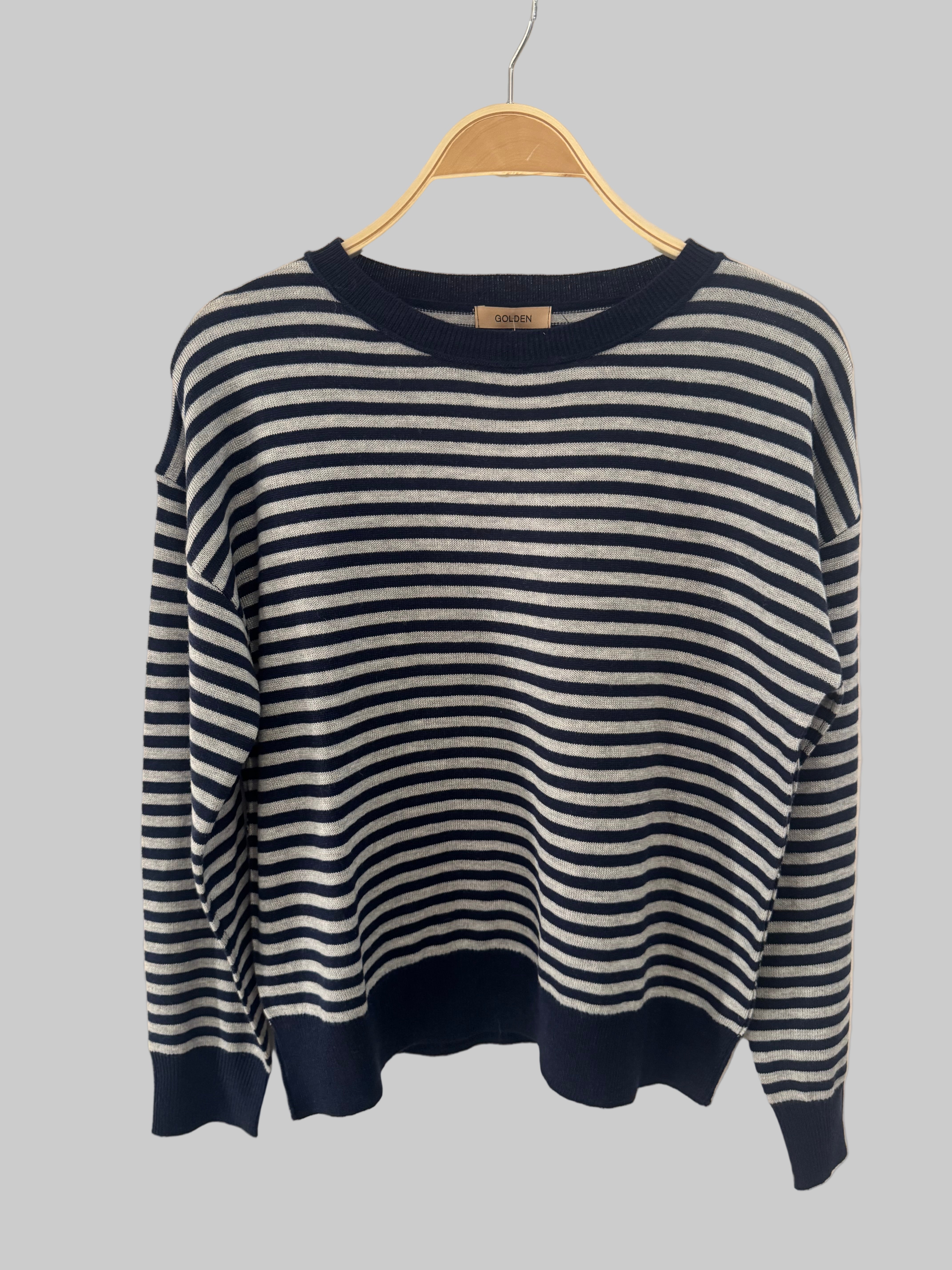 GOLDEN Dominique Striped Sweater Top - Brown